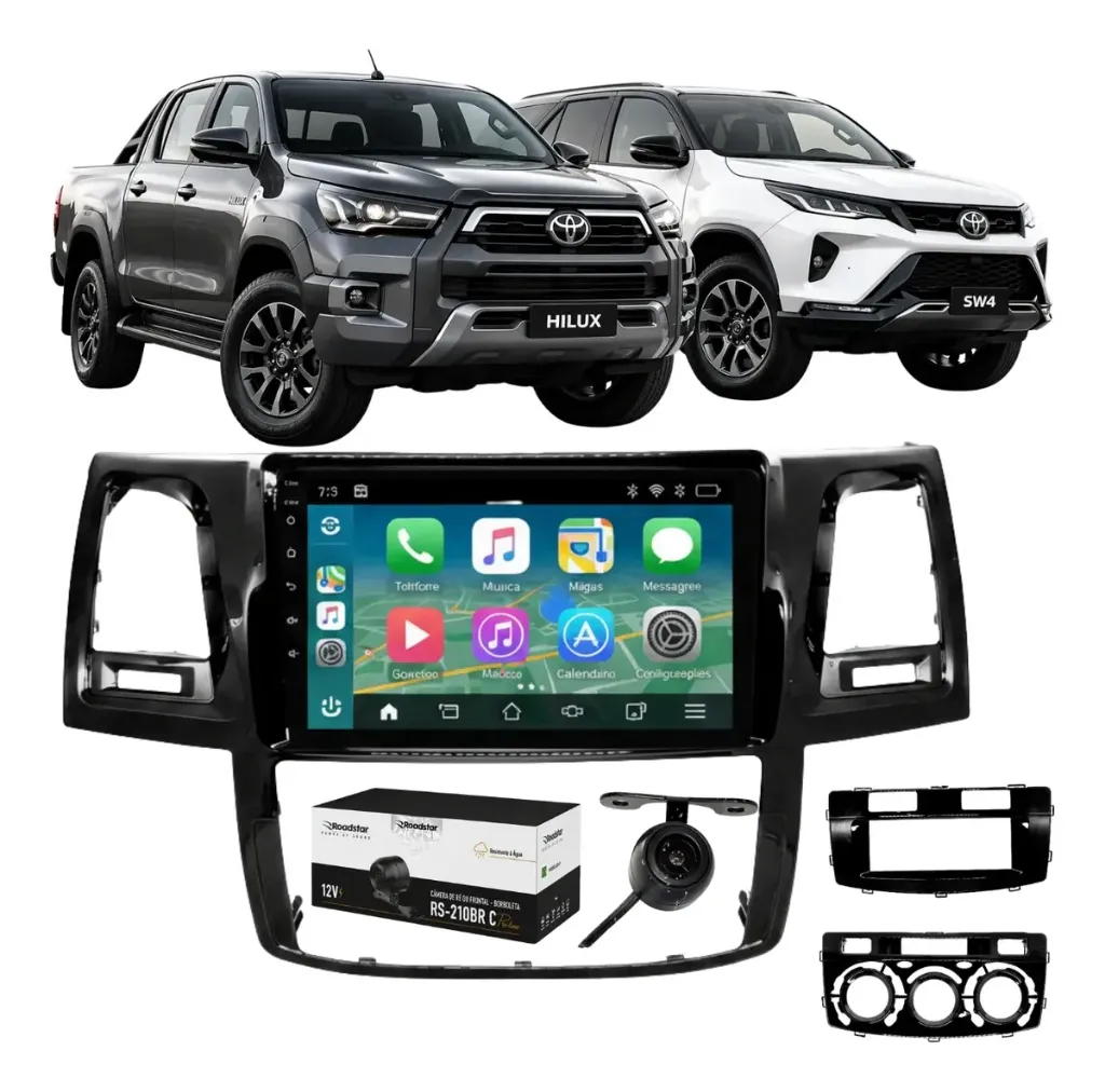 Centro multimedia para Hilux 2005-2015 con Pantalla táctil y controles en el volante. 9 PULGADAS 2 Y 32 GB RAM Y ROM 
